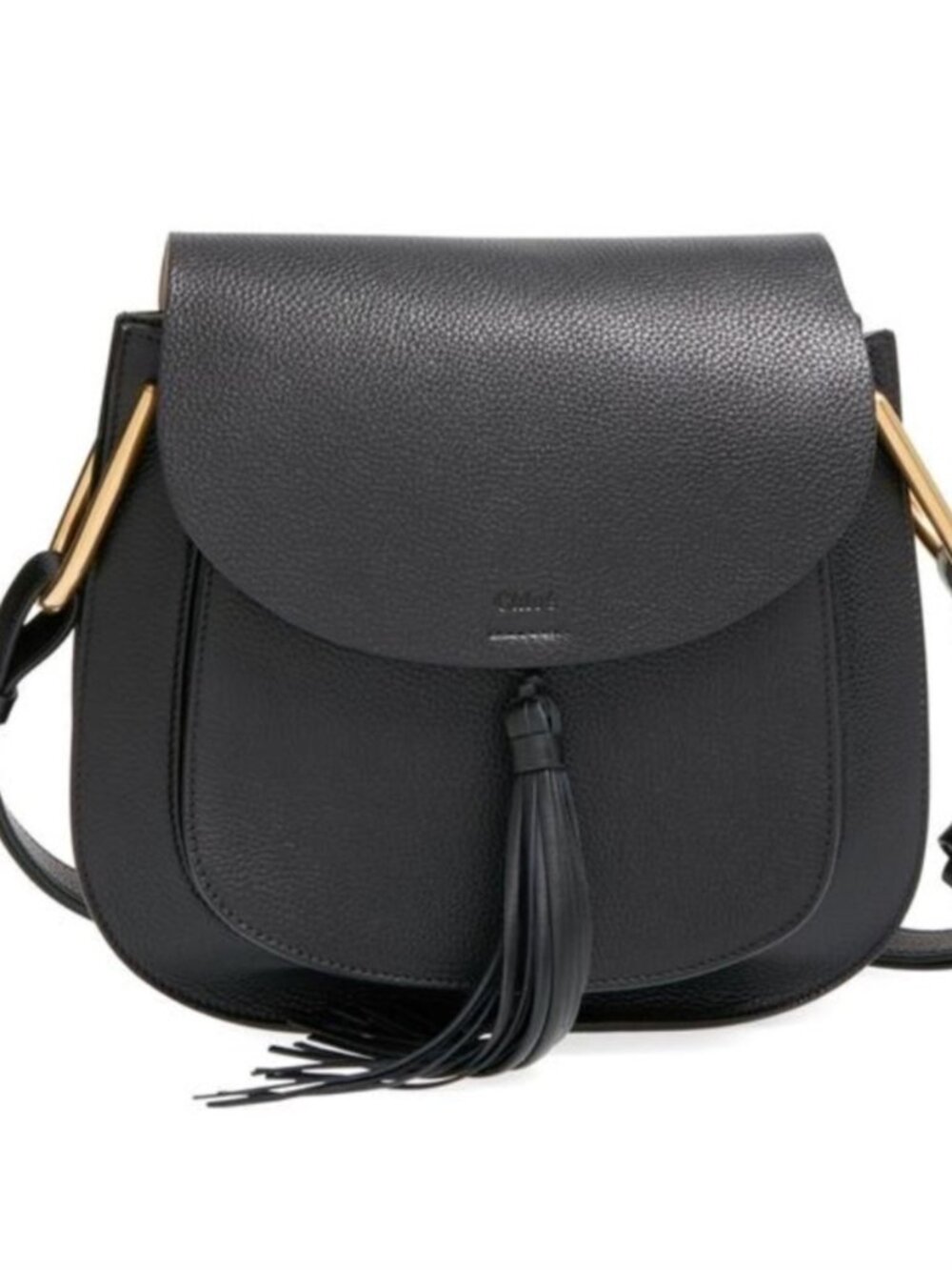 VGUC Chloé Hudson Medium Tassel Shoulder Bag in Calf Skin Leather!